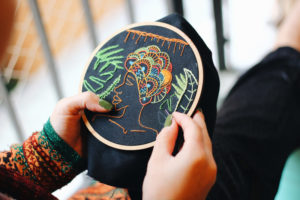 Stickrahmen mit Motiv