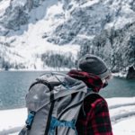 Wasserdichter Rucksack im Schnee