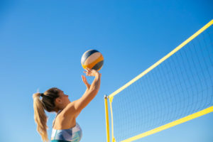 Volleyball Test von einer Frau