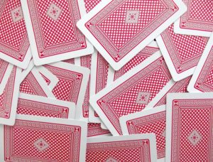 Umgedrehte Spielkarten für Schwarzer Peter