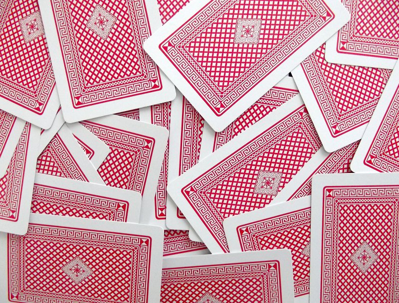 Umgedrehte Spielkarten für Schwarzer Peter