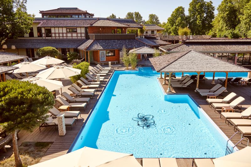 Außenbereich des Vabali Spas in Berlin